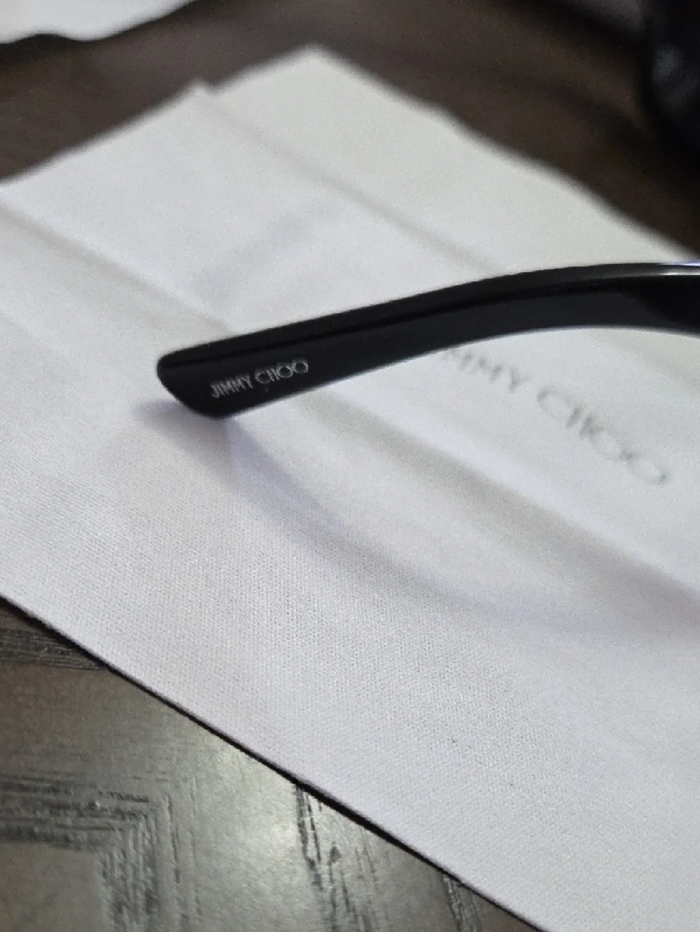 Jimmy Choo Black Sunnies Sunglasses with Dark Lenses Case, Cloth And COA Include - Picture 6 of 11